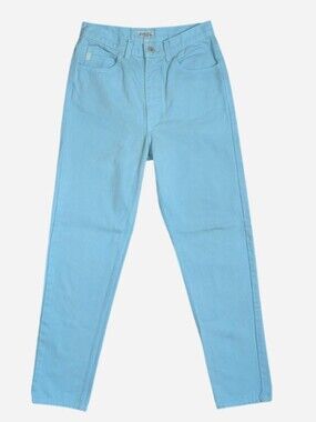 90’s Vintage Guess light aqua/ robin egg straight leg jeans tag Size 29